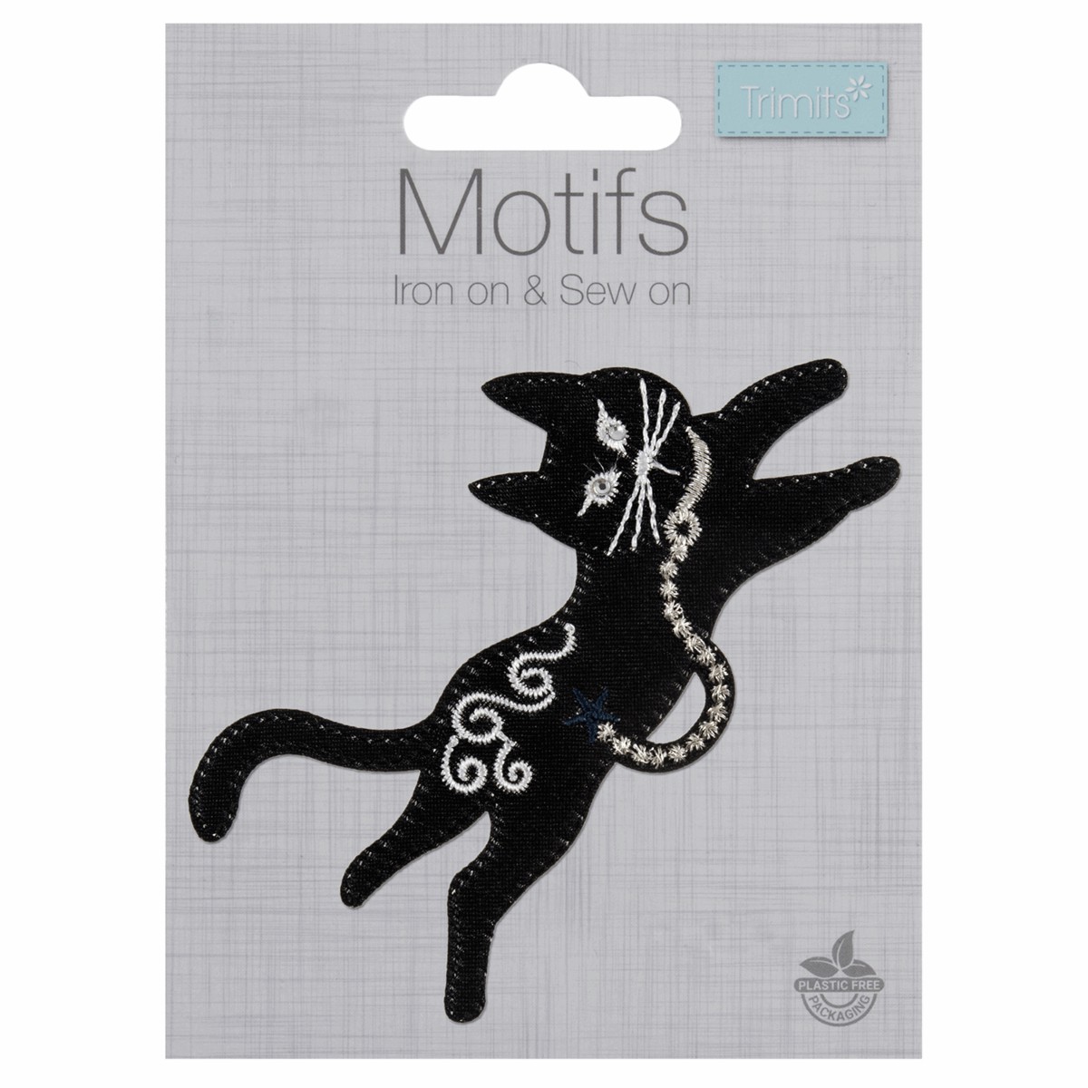 Black Cat Be-Jewelled - Iron -On & Sew-On Patch