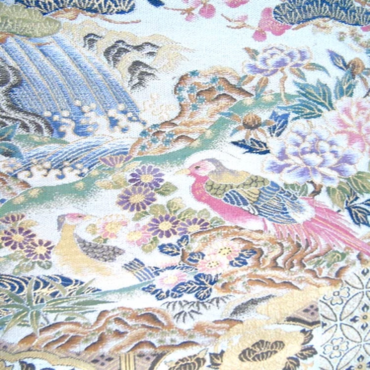 [AYANE] BIRDS' PARADISE Tsuzure Weave (Sample)-Japanese Silk OBI Fabric