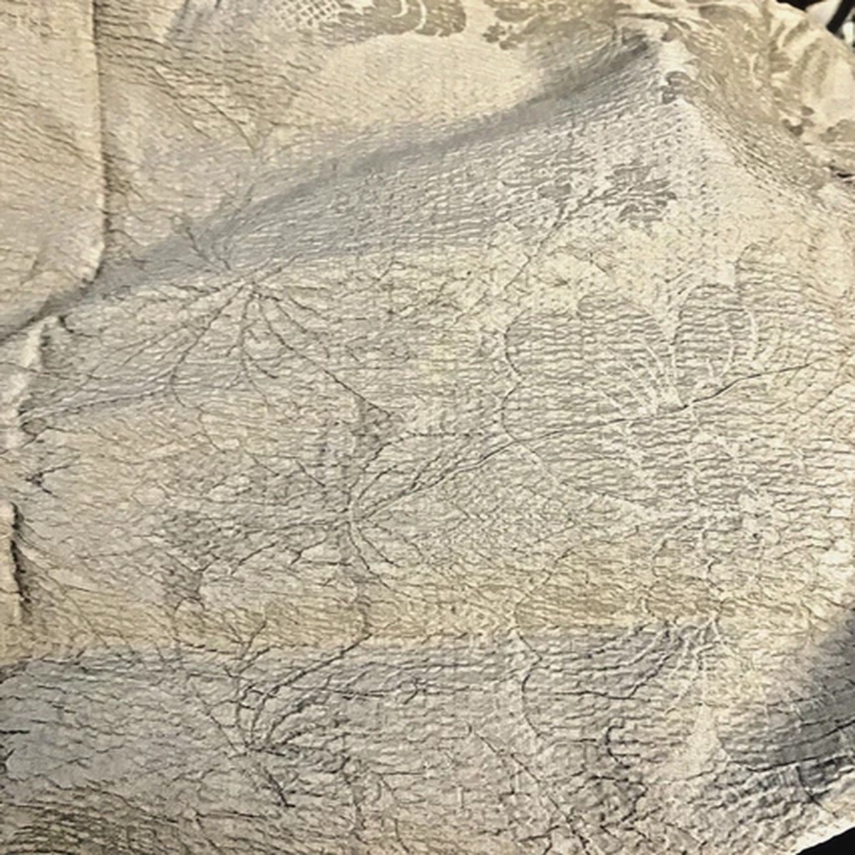 VTG MCM Matelass Brocade Silk Blend Beige 46" X 87
