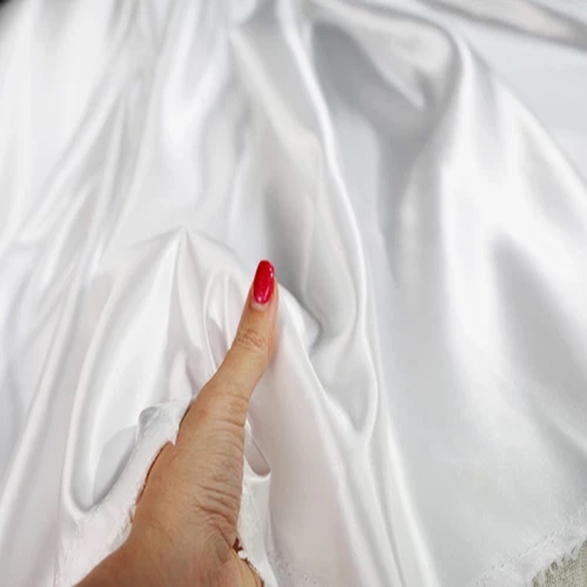 White Silky Bridal Satin Fabric by the yard 60" Wide