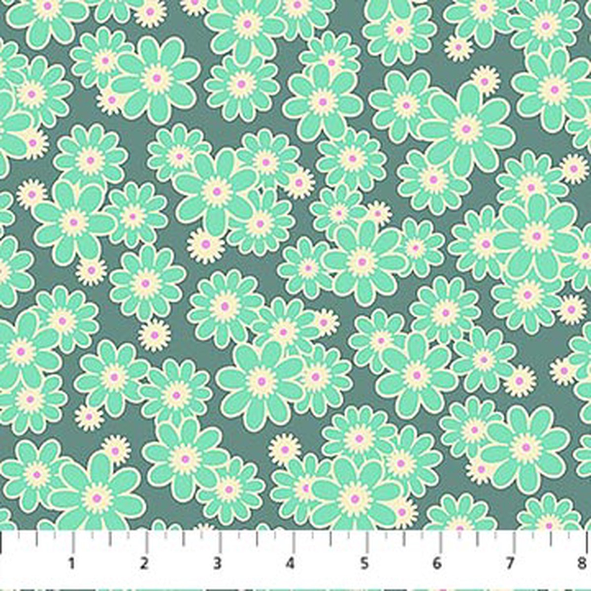 Daily Crush Dear Daisy Slate 44"/45" Fabric Per Yard