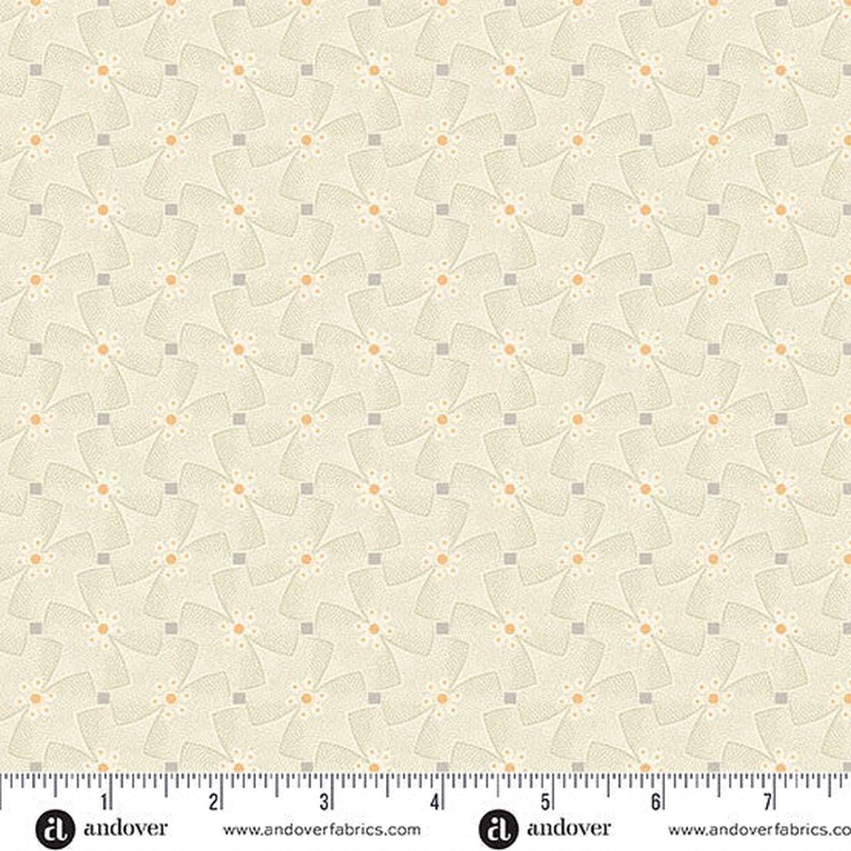 Whirly Gig Cream Nightfall 44"/45" Cotton Fabric Per Yard