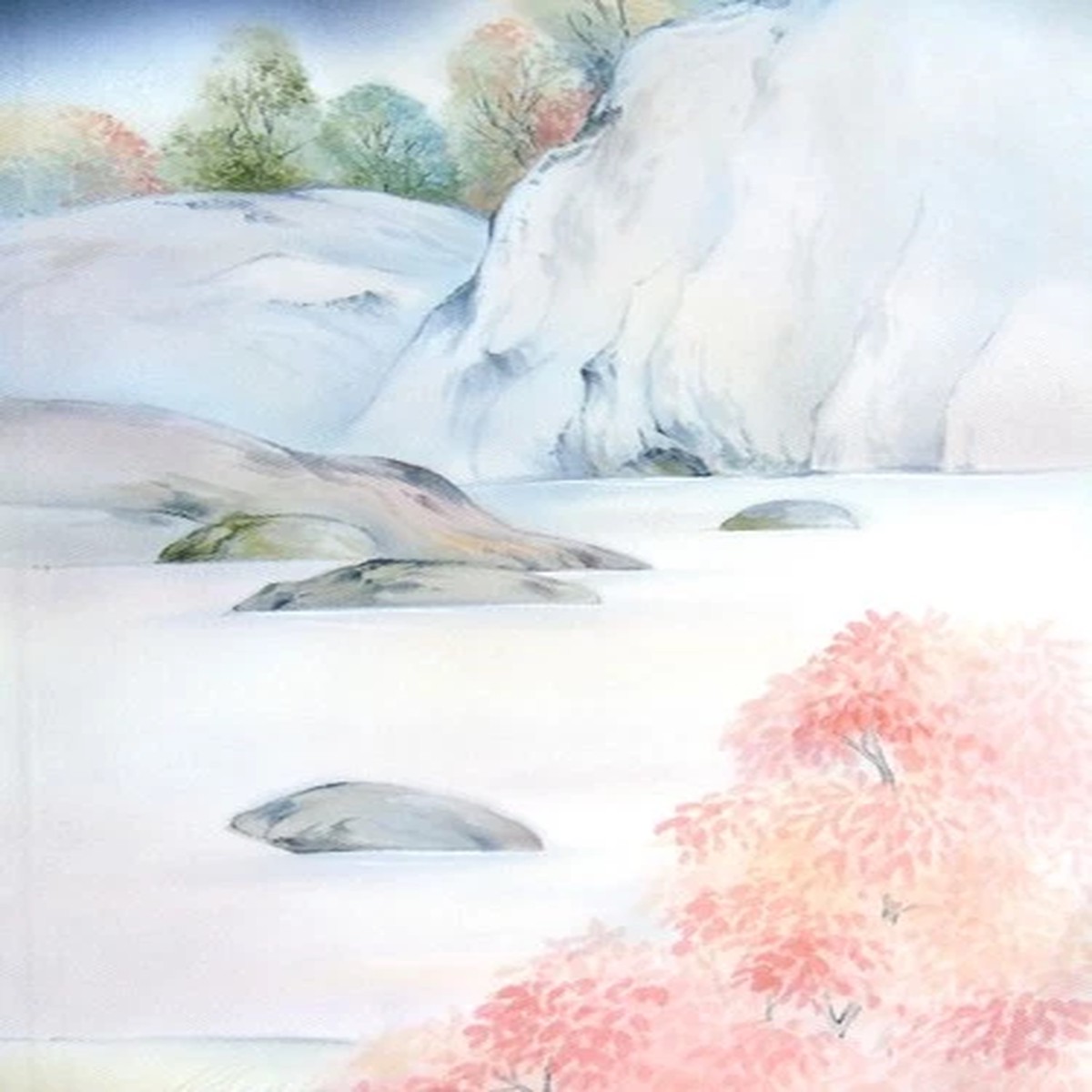 [AYANE] Hand Painted AUTUMN WOODLAND - Japanese Silk KIMONO Fabric