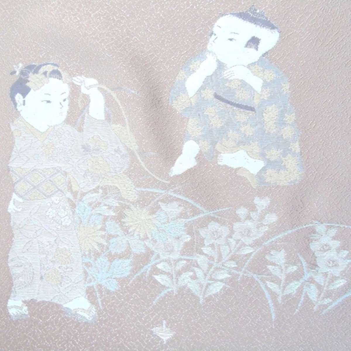 [AYANE] Nuitori PLAYING CHILDREN - Japanese Silk KIMONO Fabric