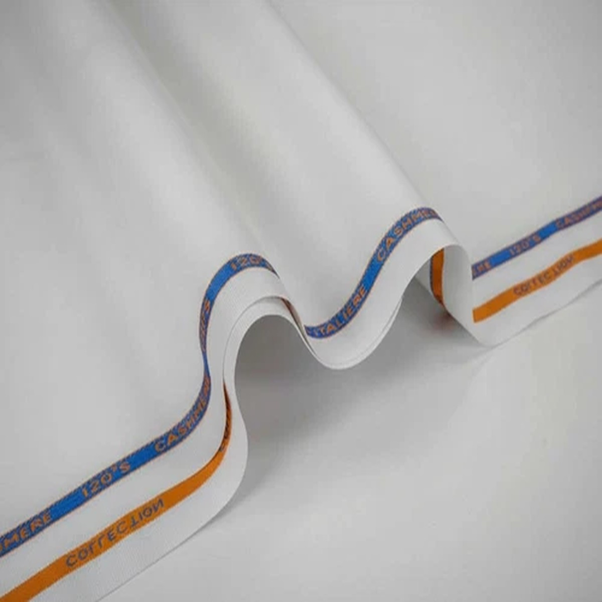 White Solid Plain Suiting Fabric Cashmere Wool