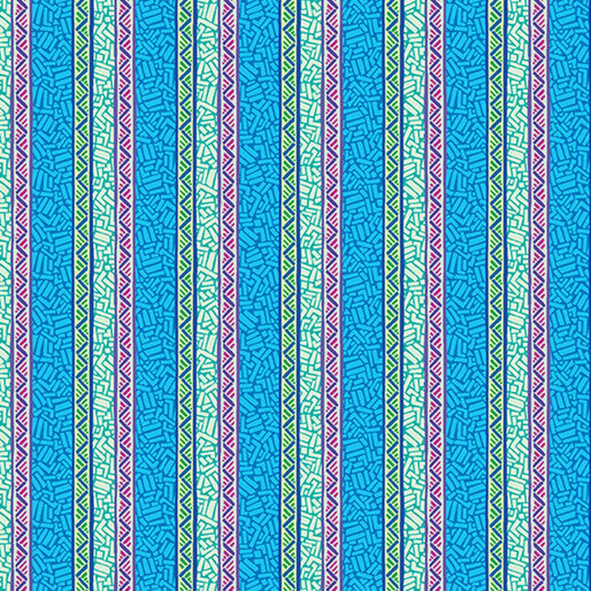 Ziggy Stripe Blue Cheeto's World Cotton 44"/45" Fabric Per Yard