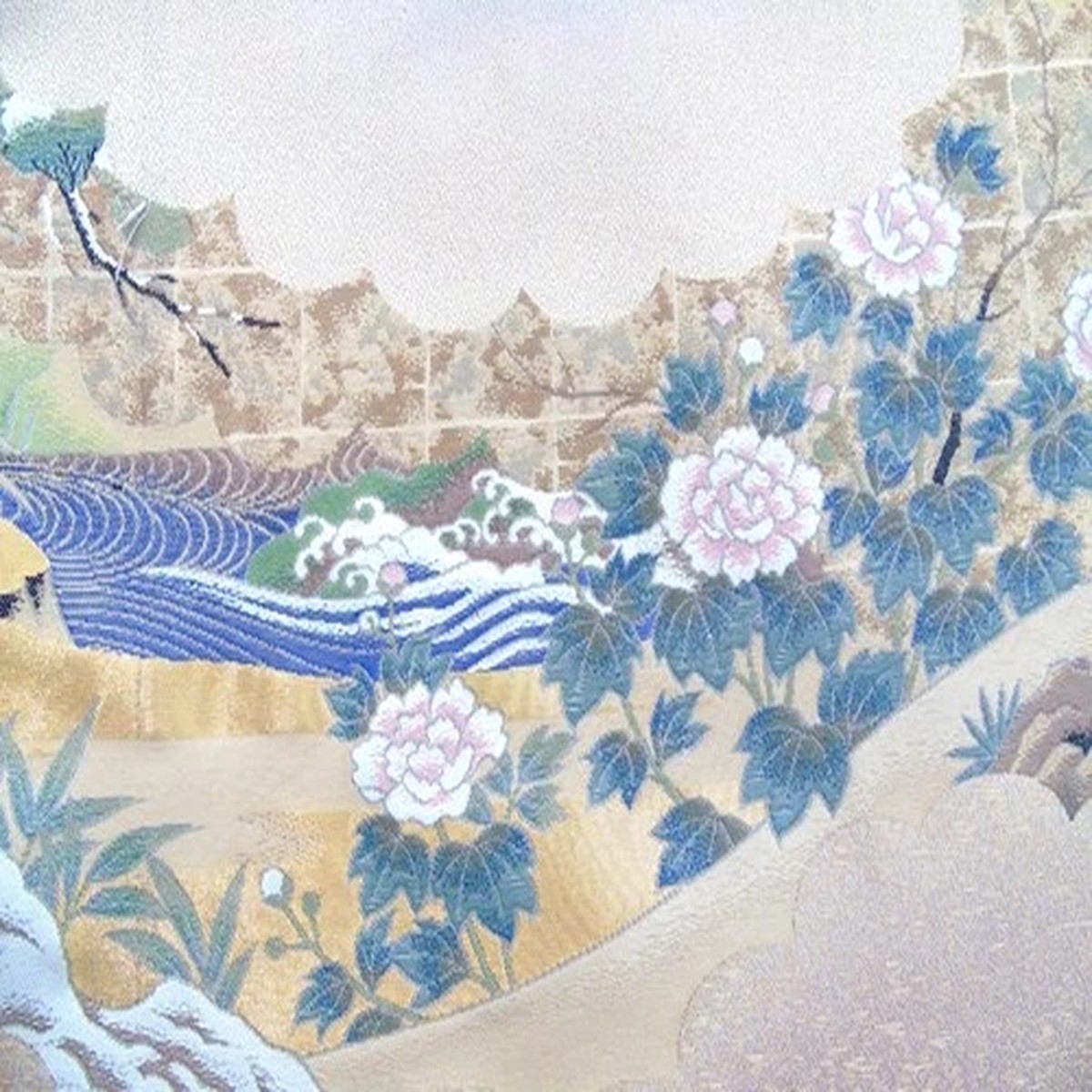[AYANE] Woven Nuitori WOODLAND SCENERY- Japanese Silk KIMONO Fabric