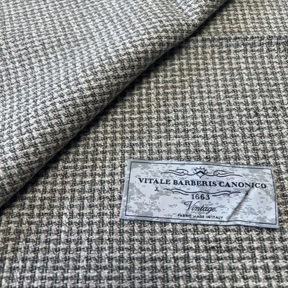 Vitale Barberis Canonico VINTAGE Fabric 1.70m - 25% SILK Cotton Linen - Green Br