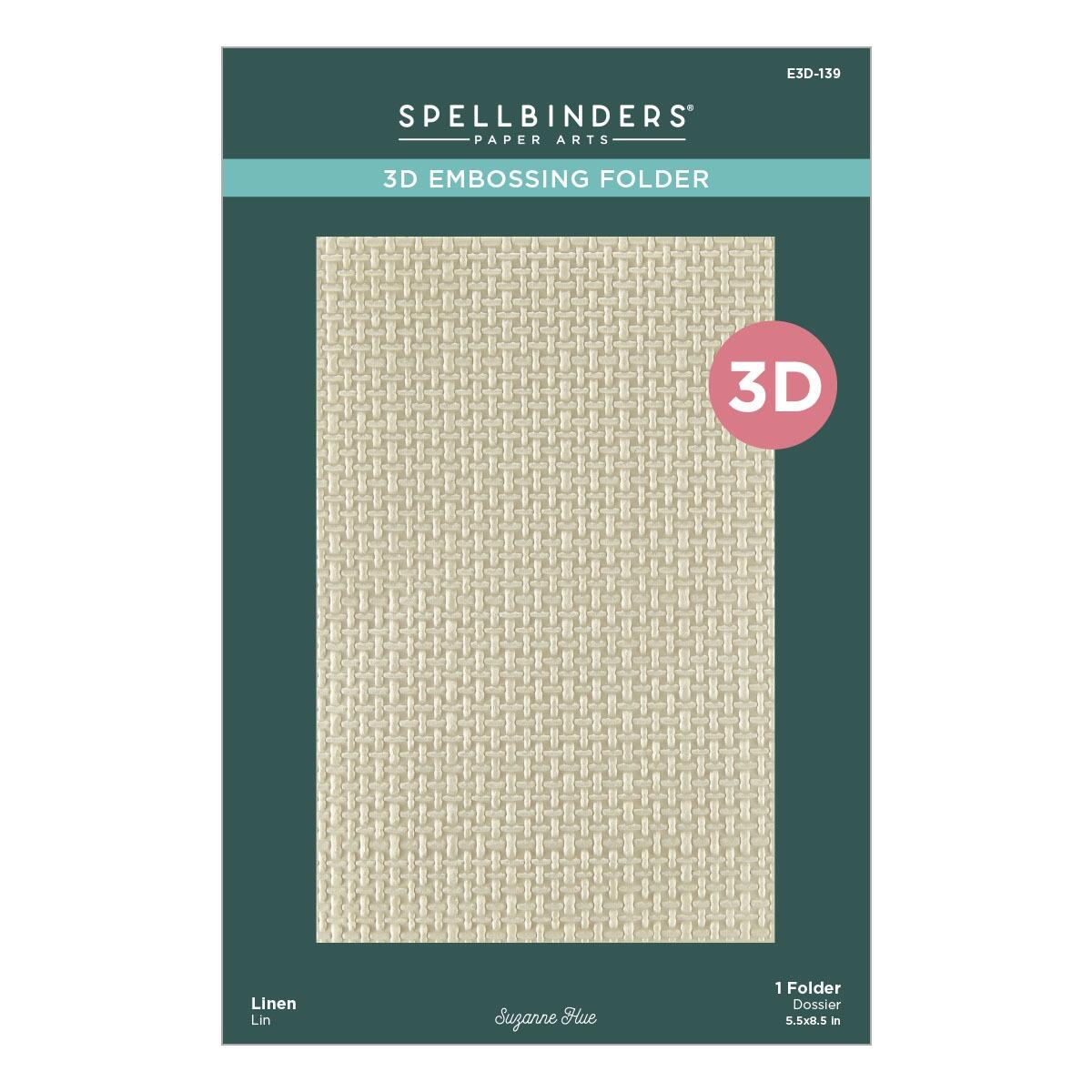 Spellbinders Linen 3D Embossing Folder by Suzanne Hue